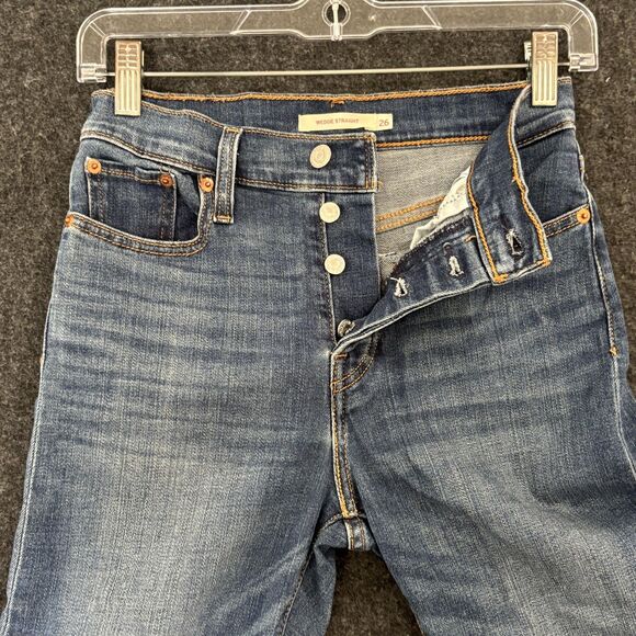 Levis Jeans Women's 26 Blue Wedgie Straight Button Fly High Rise Denim Pants - Picture 3 of 14